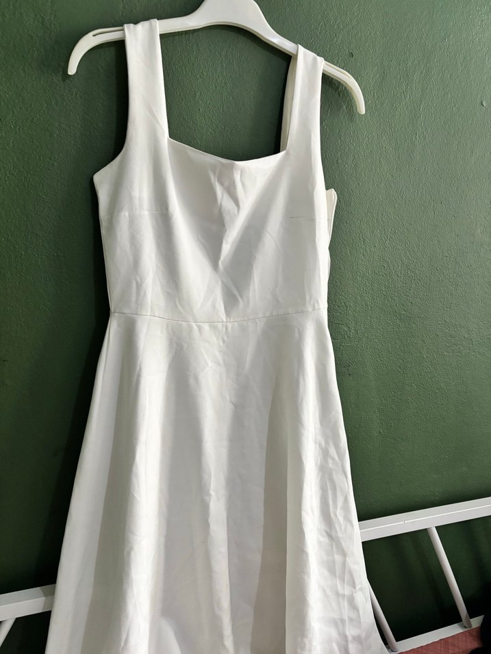 Beyaz Uzun Kolsuz Gelinlik - Görsel 2