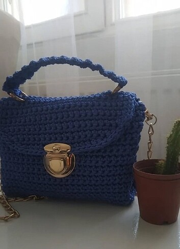  Beden Mavi mini çanta 