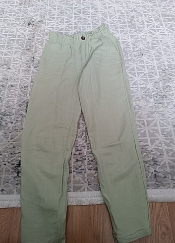 Yeşil kumaş pantolon 