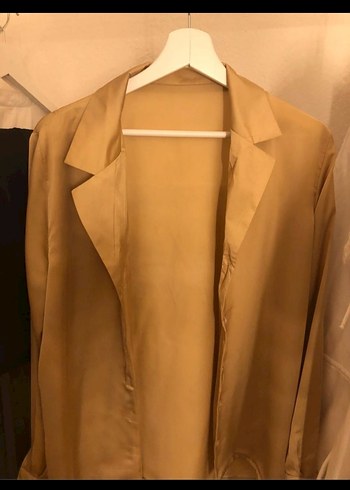 Sarı V Yaka Uzun Kollu kadın gömlek - Görsel 5