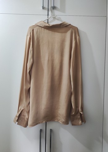 Sarı V Yaka Uzun Kollu kadın gömlek - Görsel 4