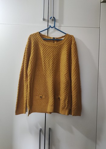 DeFacto Young hardal sarı basic kadın kazak - Görsel 2