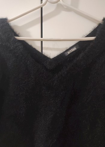 Siyah V Yaka Uzun Kollu Kadın Kazak Addax - Görsel 2