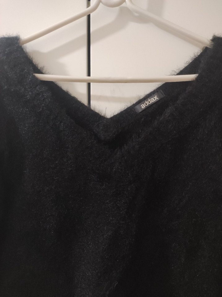 Siyah V Yaka Uzun Kollu Kadın Kazak Addax - Görsel 2