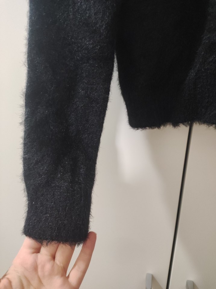 Siyah V Yaka Uzun Kollu Kadın Kazak Addax - Görsel 5