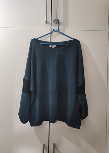 Zara Trafaluc Kadın Petrol Mavisi Triko Kazak Uzun Kollu - Görsel 2