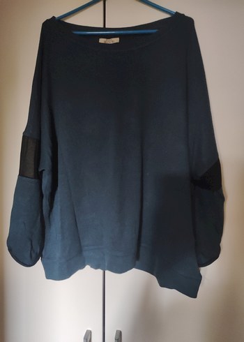 Zara Trafaluc Kadın Petrol Mavisi Triko Kazak Uzun Kollu - Görsel 7