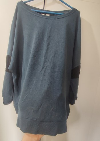 Zara Trafaluc Kadın Petrol Mavisi Triko Kazak Uzun Kollu - Görsel 6