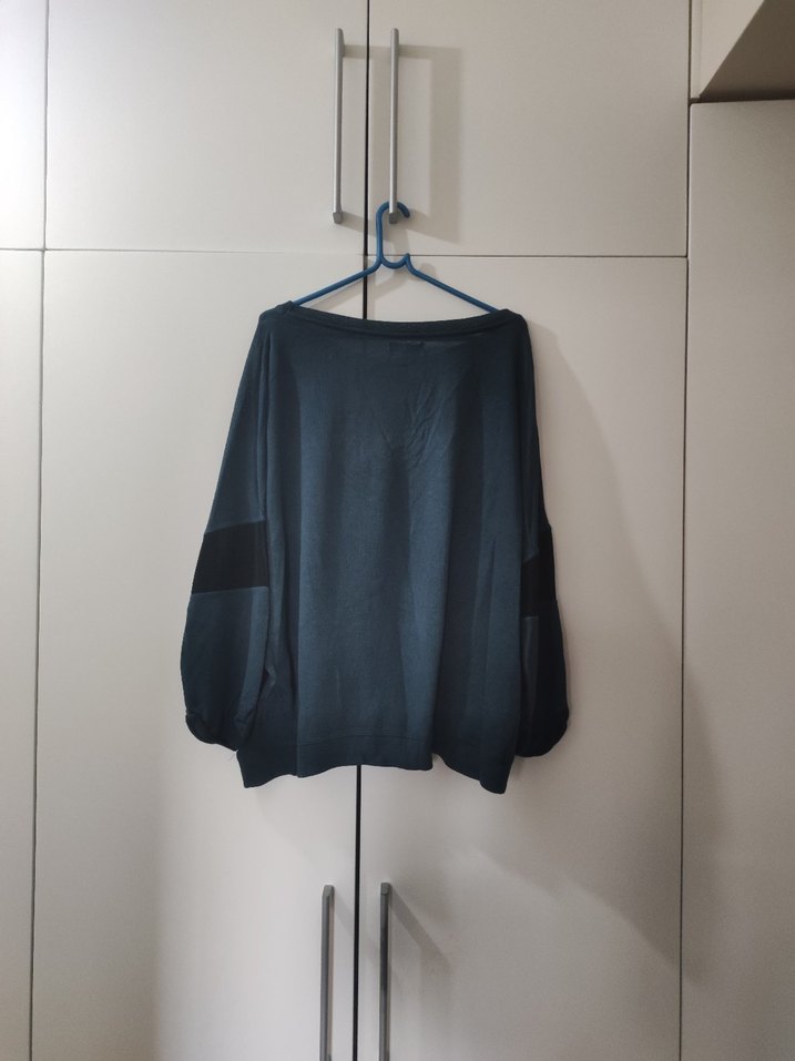 Zara Trafaluc Kadın Petrol Mavisi Triko Kazak Uzun Kollu - Görsel 5