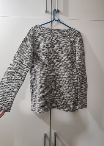 DeFacto siyah ve beyaz desenli uzun kollu kadın kazak - Görsel 4