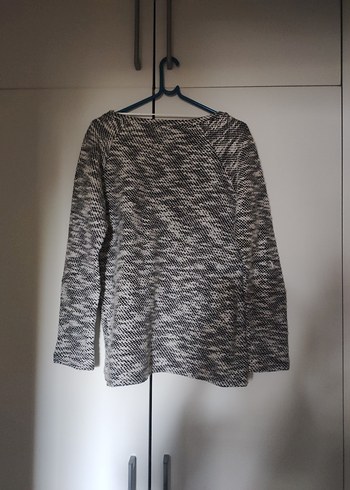 DeFacto siyah ve beyaz desenli uzun kollu kadın kazak - Görsel 6