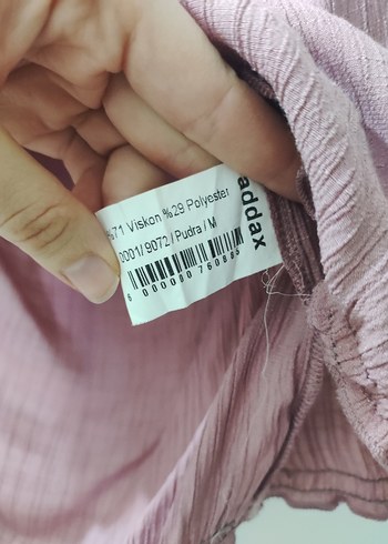 Omuzları açık kısa kollu drapeli Pembe Bluz - Görsel 2