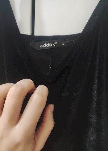 Siyah kadife Addax askılı üst - Görsel 3
