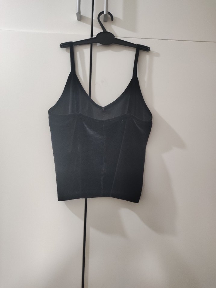 Siyah kadife Addax askılı üst - Görsel 2