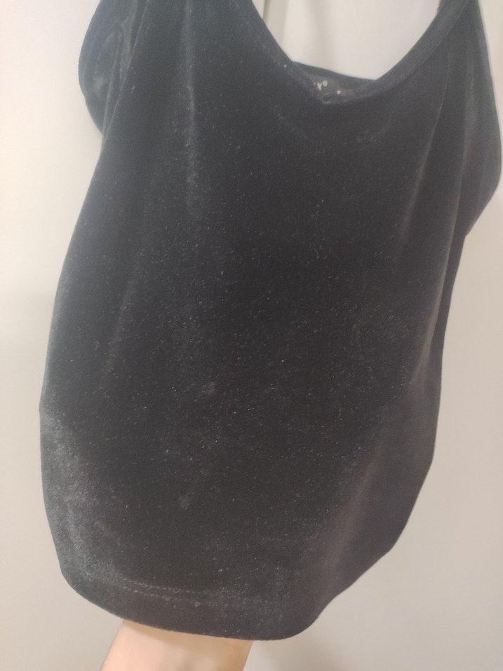 Siyah kadife Addax askılı üst - Görsel 5