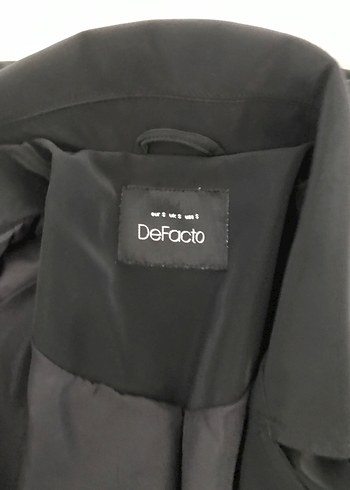 Kadın Siyah Uzun Düğmeli  kuşaklı Trençkot - Görsel 4