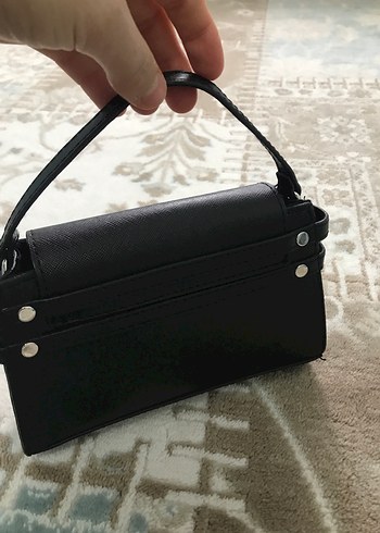 Siyah Deri Tokalı Kadın Çanta - Görsel 2