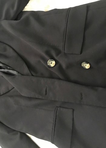 Siyah Düğmeli Kadın Blazer Ceket - Görsel 3