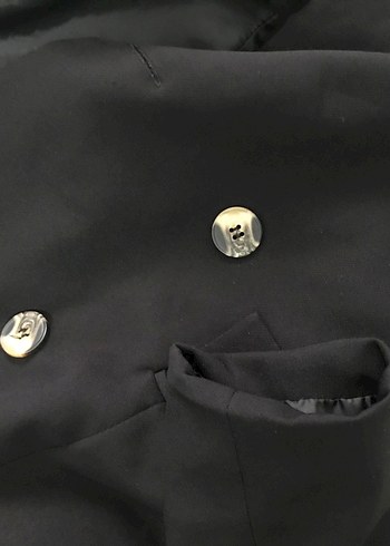 Siyah Düğmeli Kadın Blazer Ceket - Görsel 6