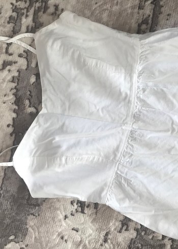 Beyaz ip askılı uzun yazlık elbise - Görsel 3