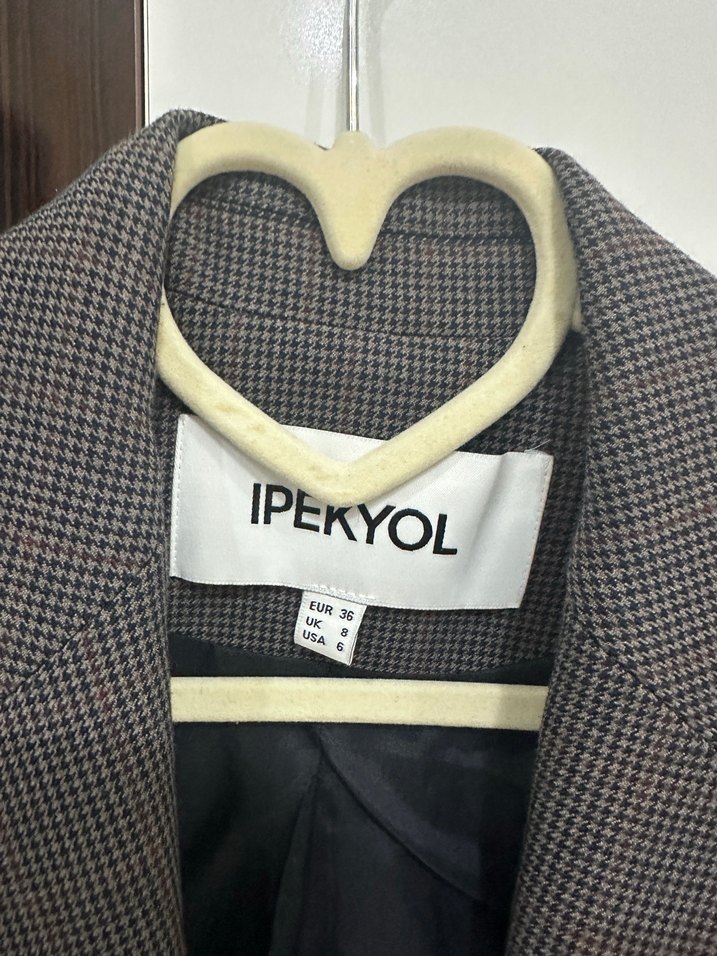 Kahve Düğmeli Kadın Blazer Ceket - Görsel 3