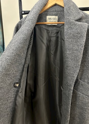 Gri Mudo Uzun Kışlık Kaban - Görsel 4