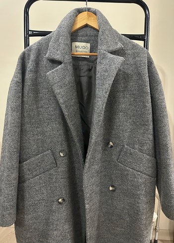 Gri Mudo Uzun Kışlık Kaban - Görsel 3