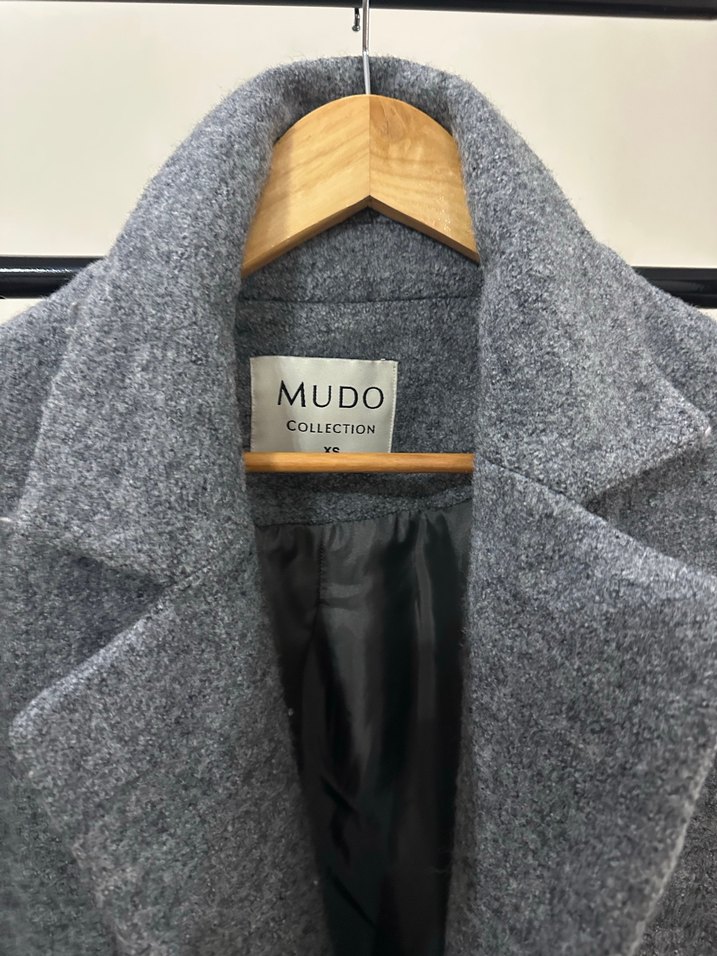 Gri Mudo Uzun Kışlık Kaban - Görsel 2