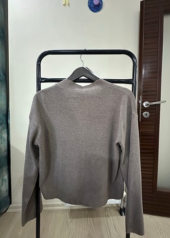 Gri Kadın Triko Midi Hırka - Görsel 4