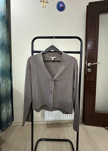 Gri Kadın Triko Midi Hırka - Görsel 2