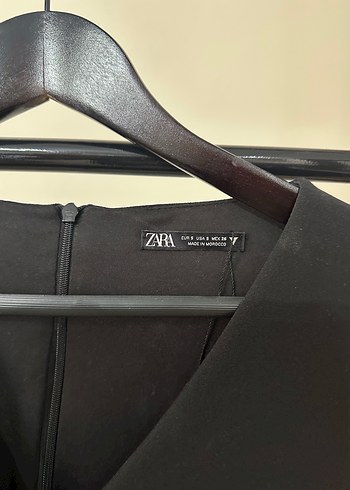 Siyah Drapeli V Yakalı Midi Elbise - Görsel 3