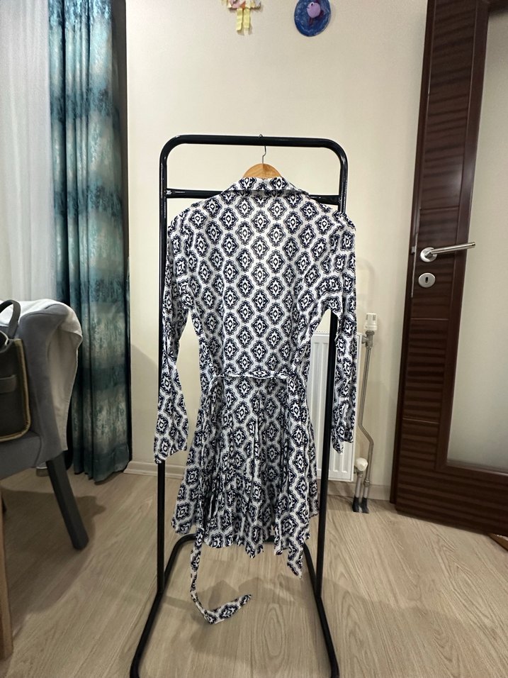 Gri Desenli Bohem Hamile Tunik - Görsel 4