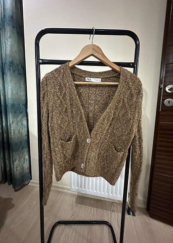 Zara Kahverengi Triko Hırka - Görsel 5