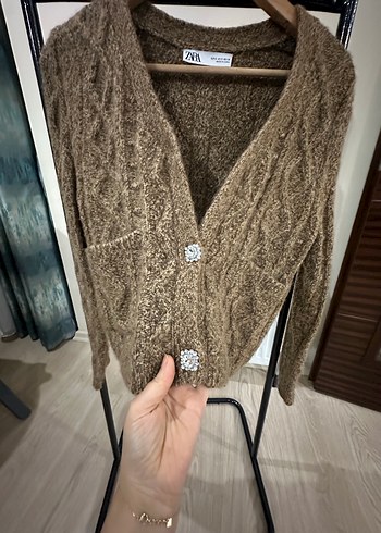 Zara Kahverengi Triko Hırka - Görsel 6