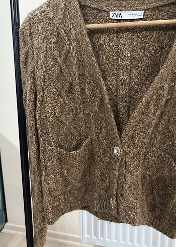 Zara Kahverengi Triko Hırka - Görsel 3