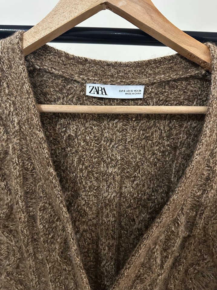 Zara Kahverengi Triko Hırka - Görsel 2