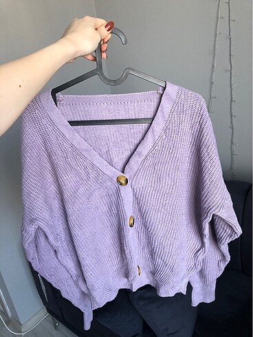 Lila Crop Hırka