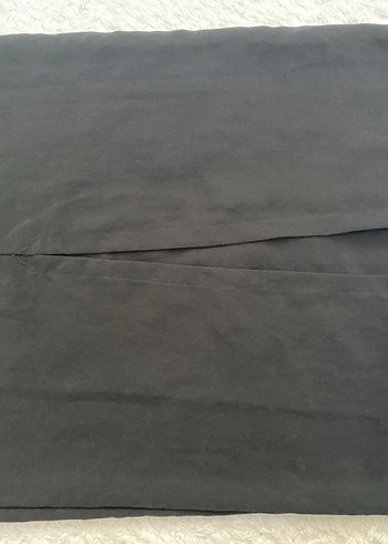 s Beden siyah Renk Düz Siyah yırtmaç detaylı elbise