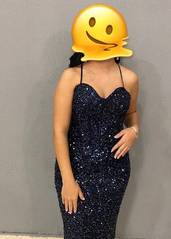 Parlak Lacivert Abiye Elbise - Görsel 2