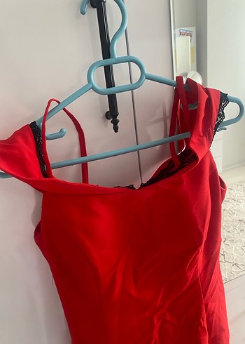 Kırmızı Kalp Midi/Mini Abiye Elbise - Görsel 3