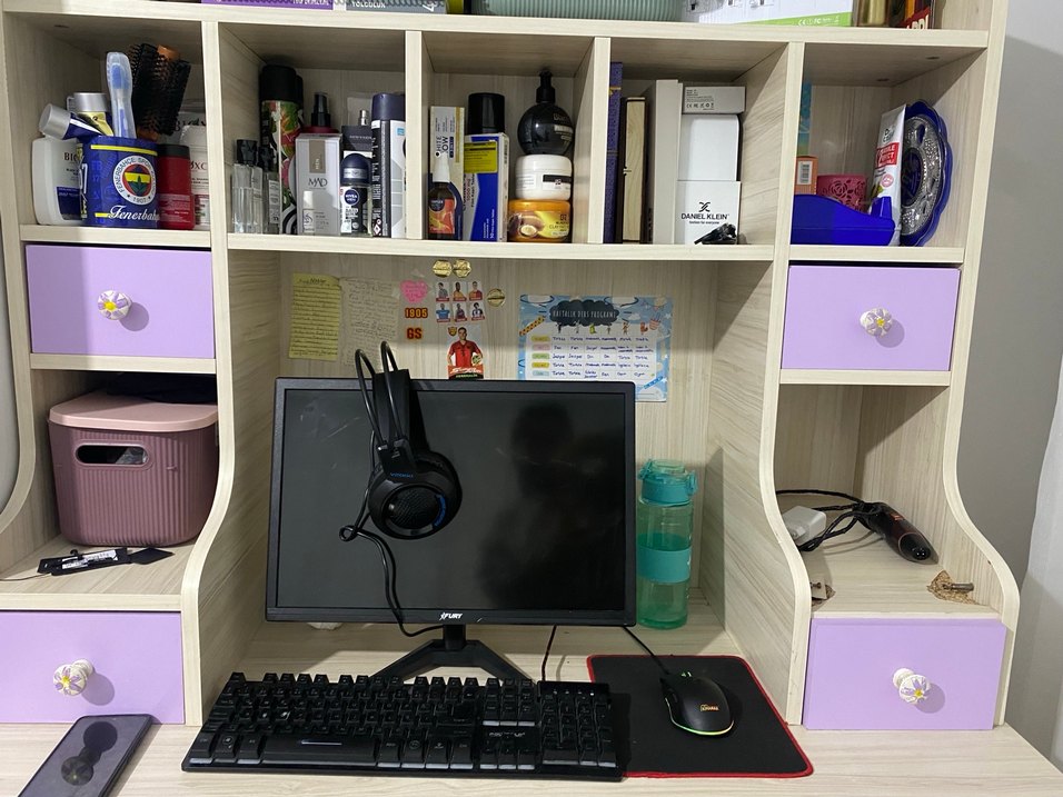 Mor Çekmeceli Bilgisayar Masası, Çalışma masası - Görsel 2