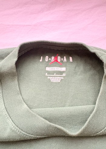 Yeşil Pamuklu Basic Yuvarlak Yaka Tişört Nike Jordan - Görsel 2