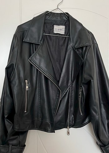 Siyah Biker Deri Ceket - Görsel 2