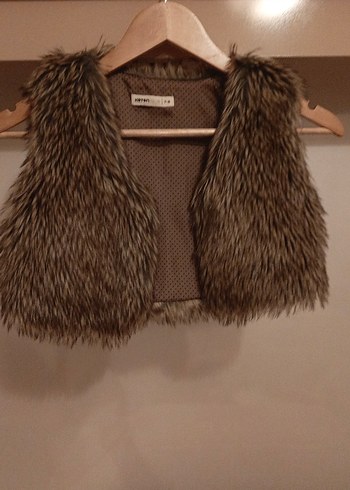 Kahverengi Kürklü Bohem çocuk Yelek - Görsel 3