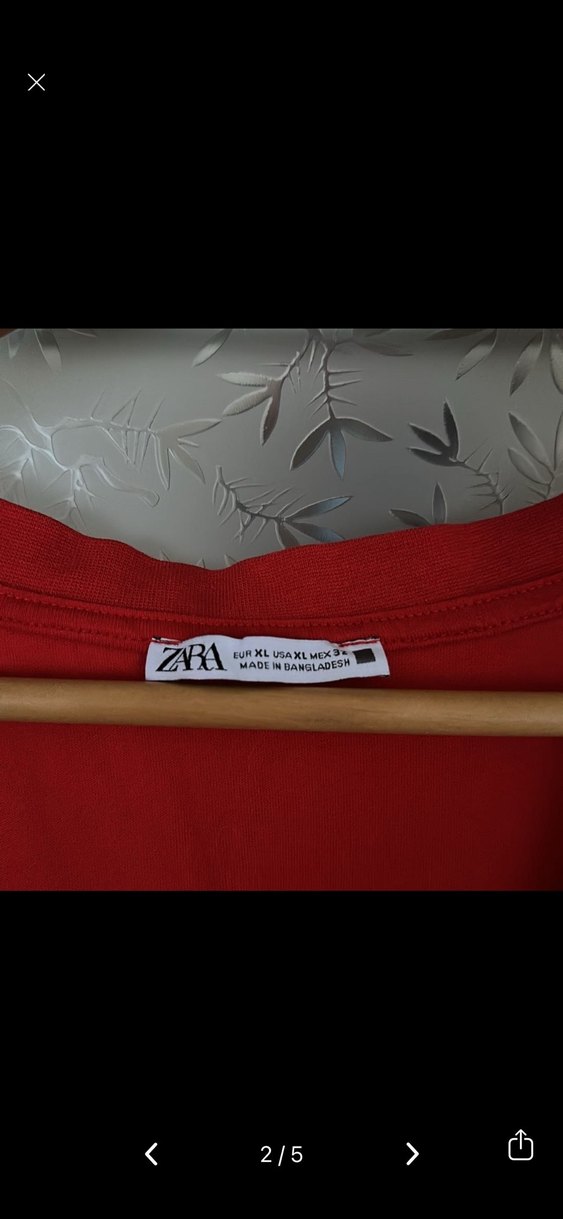 Zara kadın V Yakalı Keten Tişört - Görsel 2