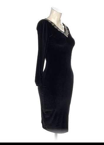 Siyah kadife elbise - Görsel 2