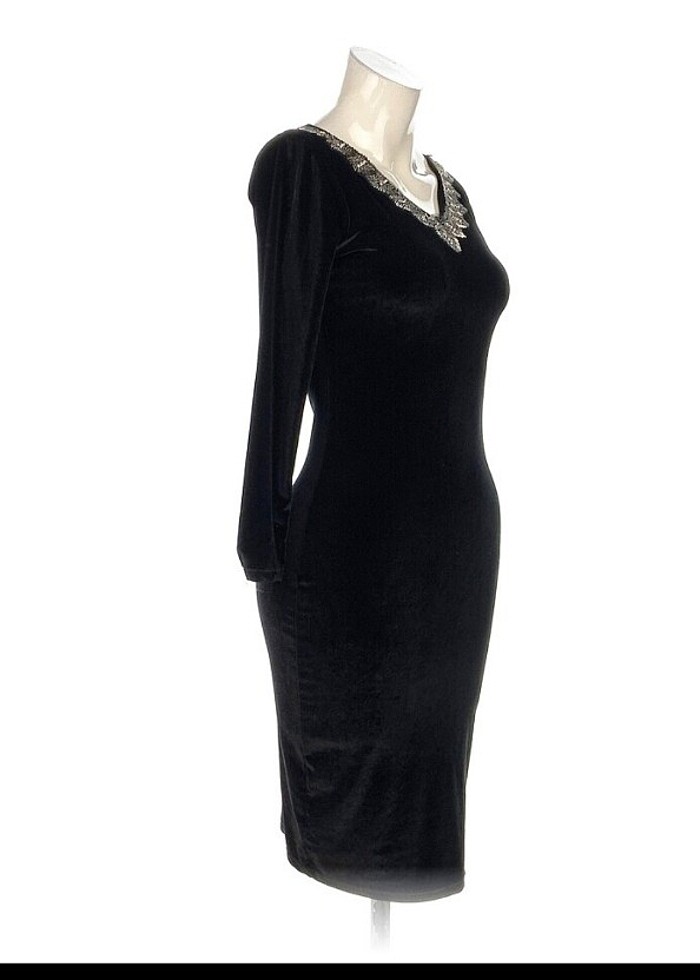 Siyah kadife elbise - Görsel 2