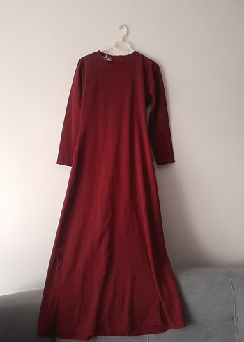 bordo uzun elbise
