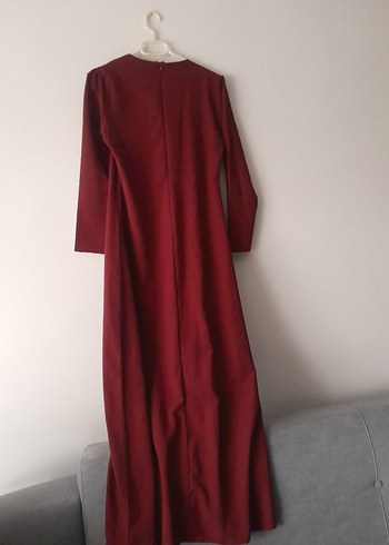 38 Beden bordo Renk bordo uzun elbise