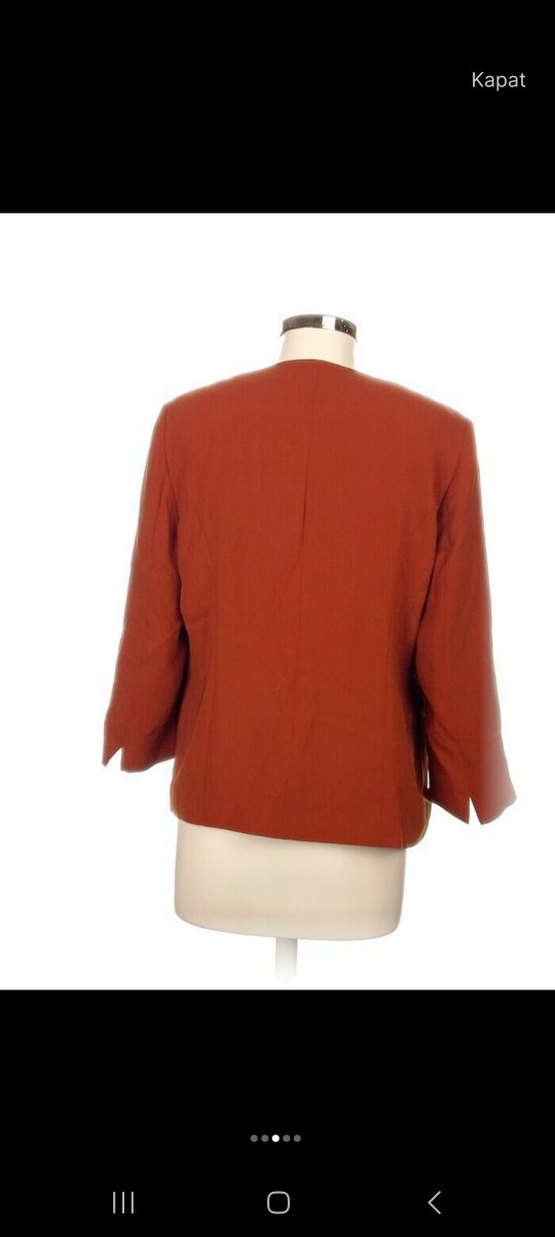 Düğmesiz, uzun kollu kadın blazer - Görsel 3